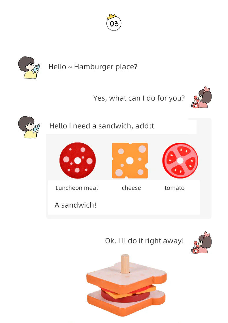 Play and Learn 1 Column Sequence Food Set Includes Flash Cards