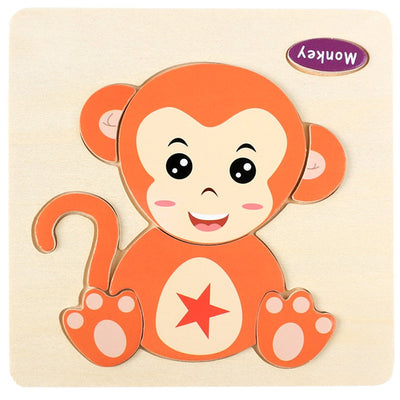 Montessori Wooden Cartoon Puzzles Set#4