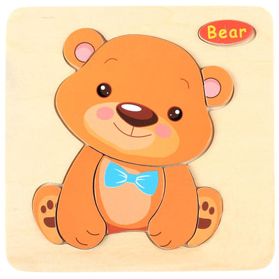 Montessori Wooden Cartoon Puzzles Set#1