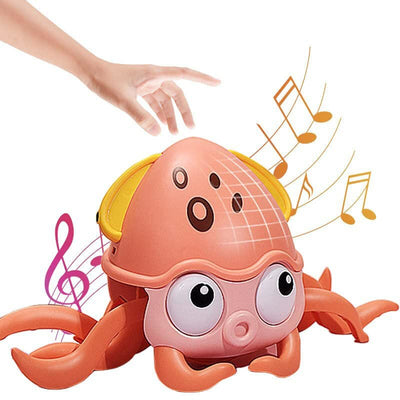 Fidtoy Crawling Interactive Baby Toy with Lights Music USB Rechargeable Tummy Time Toy