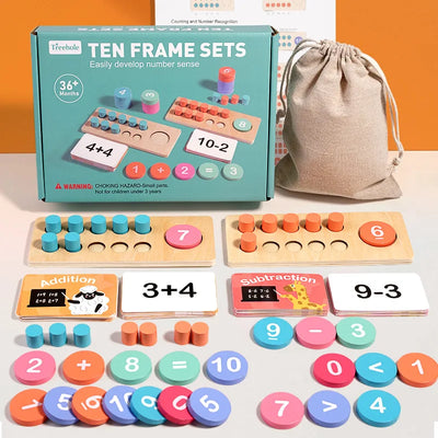 Fidtoy Jeu de mathématiques Montessori pour apprendre les nombres avec cadre de dix