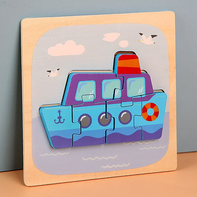 Puzzles en Bois Montessori pour Tout-petits Bébés 1 2 3+ Ans