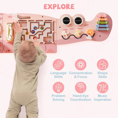 Fidtoy Robotime Wall-Mounted Busy Board - Interactive Montessori Toy for Kids