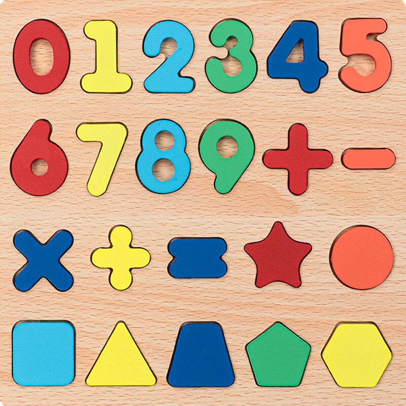 Puzzle en bois 3D Montessori pour enfants avec alphabet et chiffres