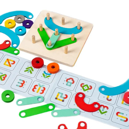 Wooden Bar Shaped Assembled Sleeve Column Puzzle Board