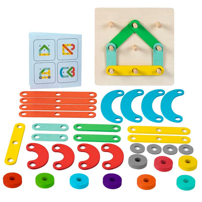 Tablero de rompecabezas de columna con funda ensamblada en forma de barra de madera