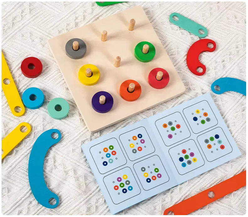 Wooden Bar Shaped Assembled Sleeve Column Puzzle Board