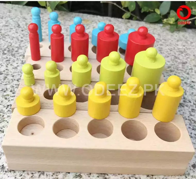 Set of 4 Montessori Cylinder Blocks - 203