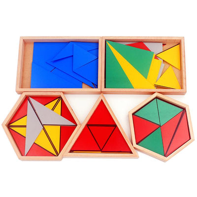 Juego de triángulos constructivos Fidtoy Material Montessori