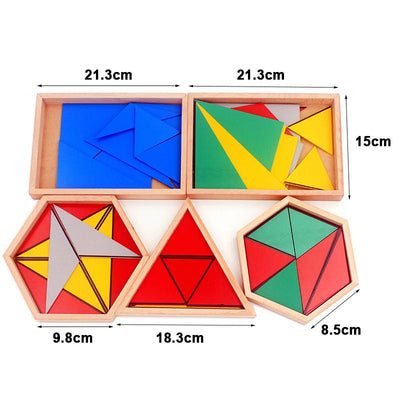 Juego de triángulos constructivos Fidtoy Material Montessori