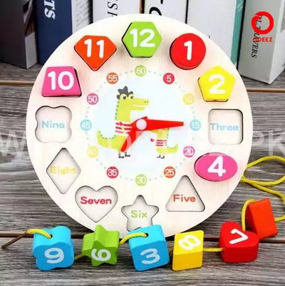 Seton Wooden Clock With Beads