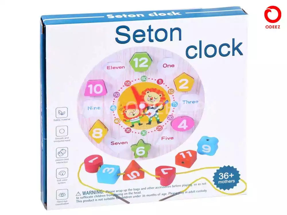 Seton Wooden Clock With Beads
