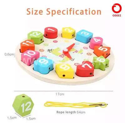 Seton Wooden Clock With Beads