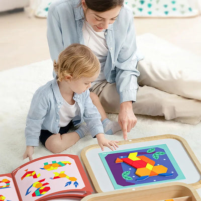 Fidtoy Magnetic Tangram Puzzle Blocks Educational Toy for Kids