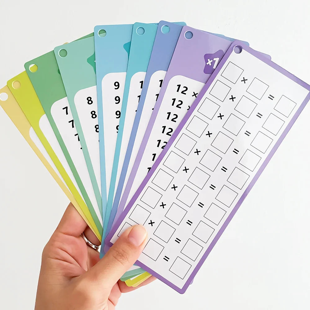 Fidtoy Montessori 0-12 Multiplication Table Cards – Reusable Math Flash Cards for Kids Learning Multiplication