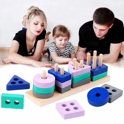Wooden Building Blocks Kids Puzzle Toys