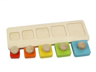 Casse-tête carré en bois avec bouton