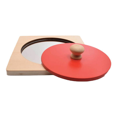 Espejo de madera con perilla para el juego cucú