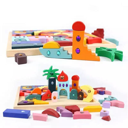 Wooden Sparkling Mandala - Orient Open ended wooden toys