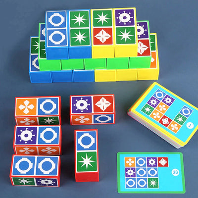 Fidtoy Puzzle Board Game for Kids Brain Development Matching Blocks Game for 3+ Year Olds Family Game Night Logic Thinking Training Toy