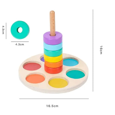 Fidtoy Cercles à enfiler Jeu Montessori en bois à enfiler pour les tout-petains