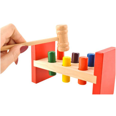 Mesa de percusión de madera Fidtoy para reconocimiento de colores | Juguete de aprendizaje temprano