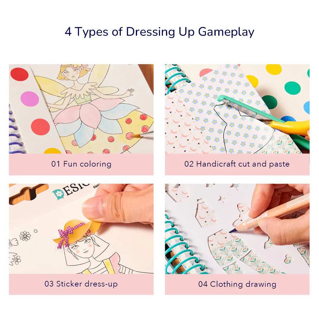 Little Designer - Princess Tea Party | Fashion Design with Fabrics, Accessory stickers, colors