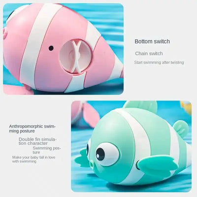 Fidtoy Poisson-clown Nageur Jouet de Bain pour Tout-petits Jouet de Jeu d'eau