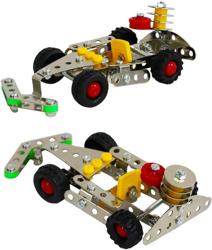 291 Pieces STEM 3-in-1 Alloy Metal Model Vehicles Educational DIY Construction Building Science Experiment Toys for Kids Teens Adults