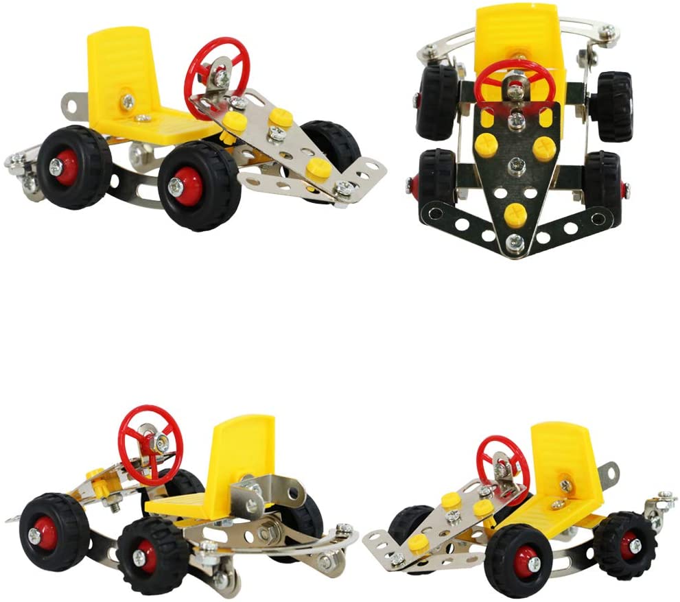 291 Pieces STEM 3-in-1 Alloy Metal Model Vehicles Educational DIY Construction Building Science Experiment Toys for Kids Teens Adults