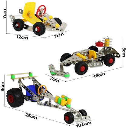 291 Pieces STEM 3-in-1 Alloy Metal Model Vehicles Educational DIY Construction Building Science Experiment Toys for Kids Teens Adults