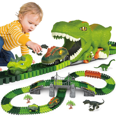Dinosaur Track Toy Set, Dinosaur Track Toys for Kids, Dinosaur Toys for Boys 3 -6 years old, Track Car Track Set, Dinosaur World, Dinosaur Tunnel, Birthday Christmas Gift