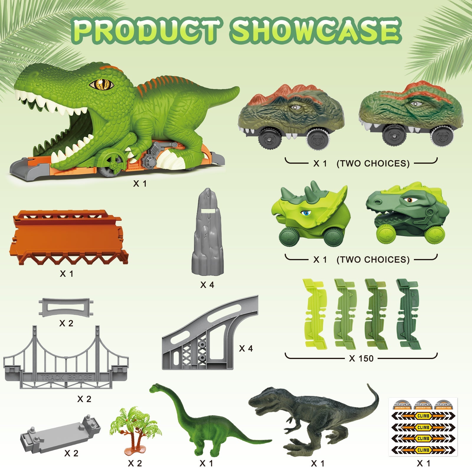 Dinosaur Track Toy Set, Dinosaur Track Toys for Kids, Dinosaur Toys for Boys 3 -6 years old, Track Car Track Set, Dinosaur World, Dinosaur Tunnel, Birthday Christmas Gift