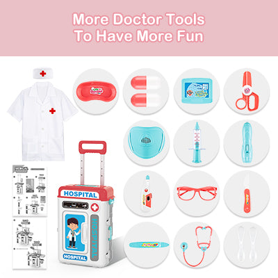 Doctor Playset for Kids Pretend Medical Station with Realistic Features & Lights - Educational Role Play Toys for 3-5 Year Old Girls and Boys - Perfect Gift for Christmas Birthday