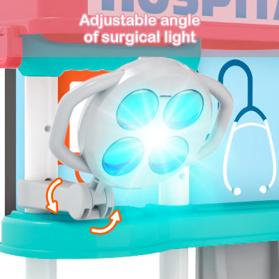 Doctor Playset for Kids Pretend Medical Station with Realistic Features & Lights - Educational Role Play Toys for 3-5 Year Old Girls and Boys - Perfect Gift for Christmas Birthday