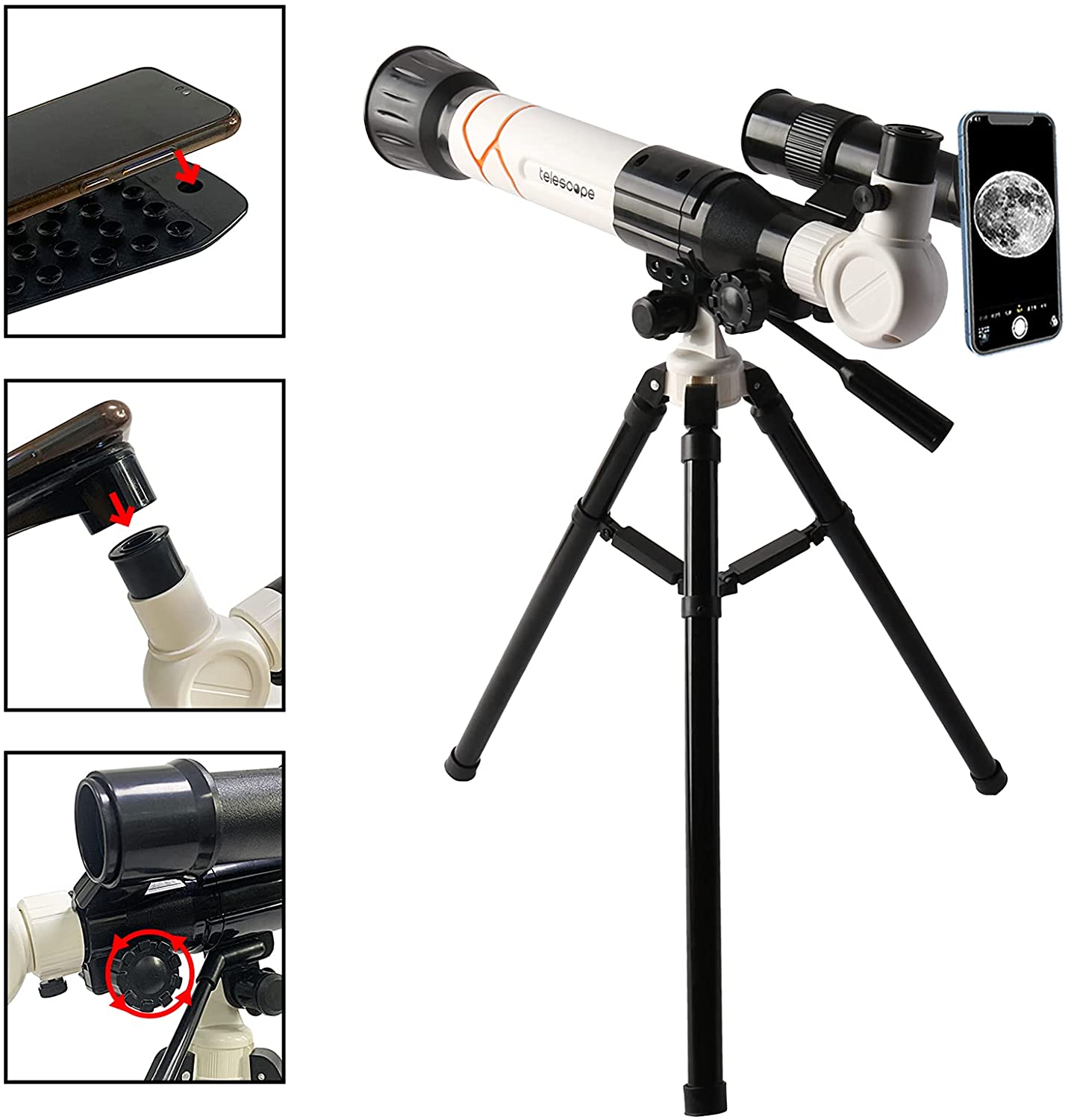 2 in 1 My First Telescope and Microscope Educational Play Set Children Science Exploration and Astronomy Starter Kit Christmas Gift