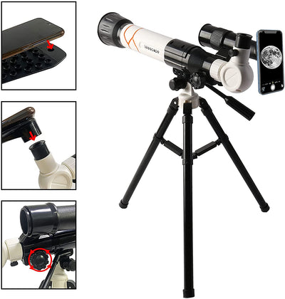2 en 1 Mi Primer Telescopio y Microscopio Set de Juego Educativo Kit de Inicio de Ciencia y Astronomía para Niños Regalo de Navidad