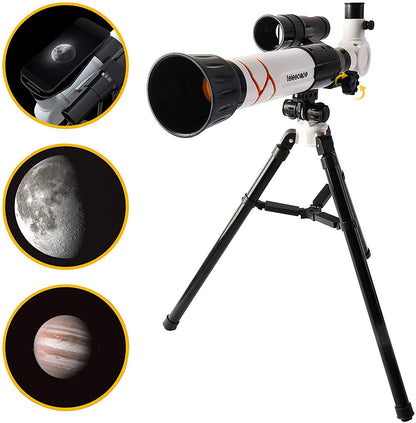 2 in 1 My First Telescope and Microscope Educational Play Set Children Science Exploration and Astronomy Starter Kit Christmas Gift