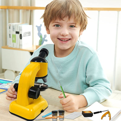 2 en 1 Mi Primer Telescopio y Microscopio Set de Juego Educativo Kit de Inicio de Ciencia y Astronomía para Niños Regalo de Navidad
