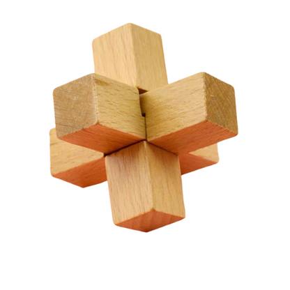 Wooden 3D Cubic Puzzle Block Brain Teaser Kongming Lock