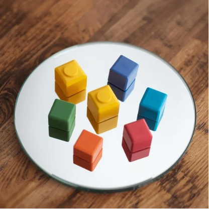 Kids Childcare Safety Acrylic Mirror 40cm Pack of 3 Sensory Round / Square Table Mirror