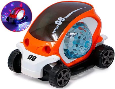Fidtoy Bump & Go Musical Stunt Car Toy – Light Up Moving Car for Kids 2-6