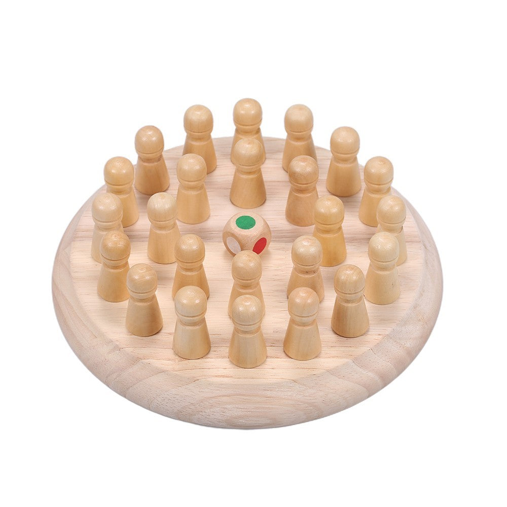 Fidtoy Wooden Memory Matching Game for Kids – Color Recognition Board Game with Dice and Wooden Pegs