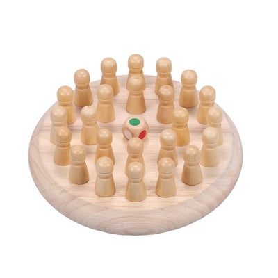 Fidtoy Wooden Memory Matching Game for Kids – Color Recognition Board Game with Dice and Wooden Pegs