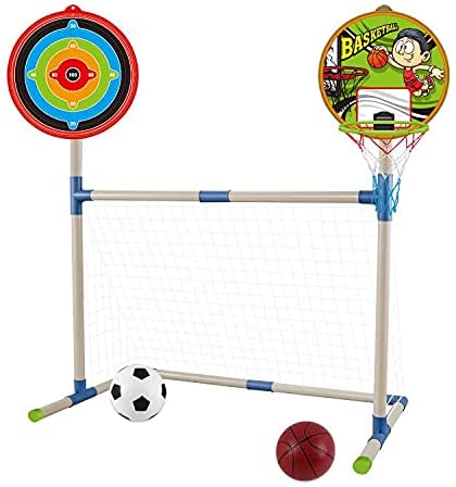 3 IN 1 Outdoor Games Sports Play Set Basketball Football and Archery Set for Kids Indoors Outdoors Great Birthday Christmas Gift