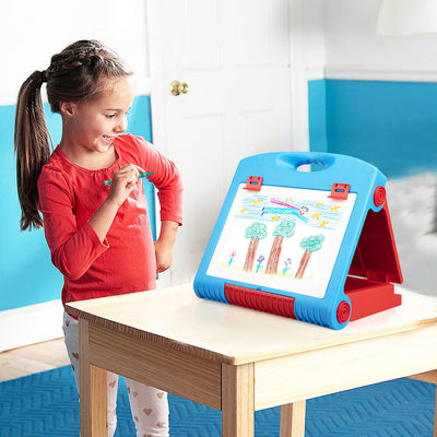 Fidtoy 3-in-1 Kids Easel Tabletop Whiteboard & Blackboard Set