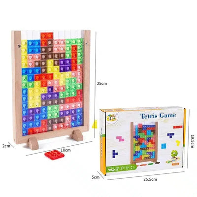 Fidtoy Wooden Tetris Building Set – Montessori Puzzle Educational Toy for Kids