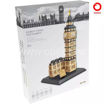 The Elizabeth Tower Construction Building Blocks Model - 910 Pieces