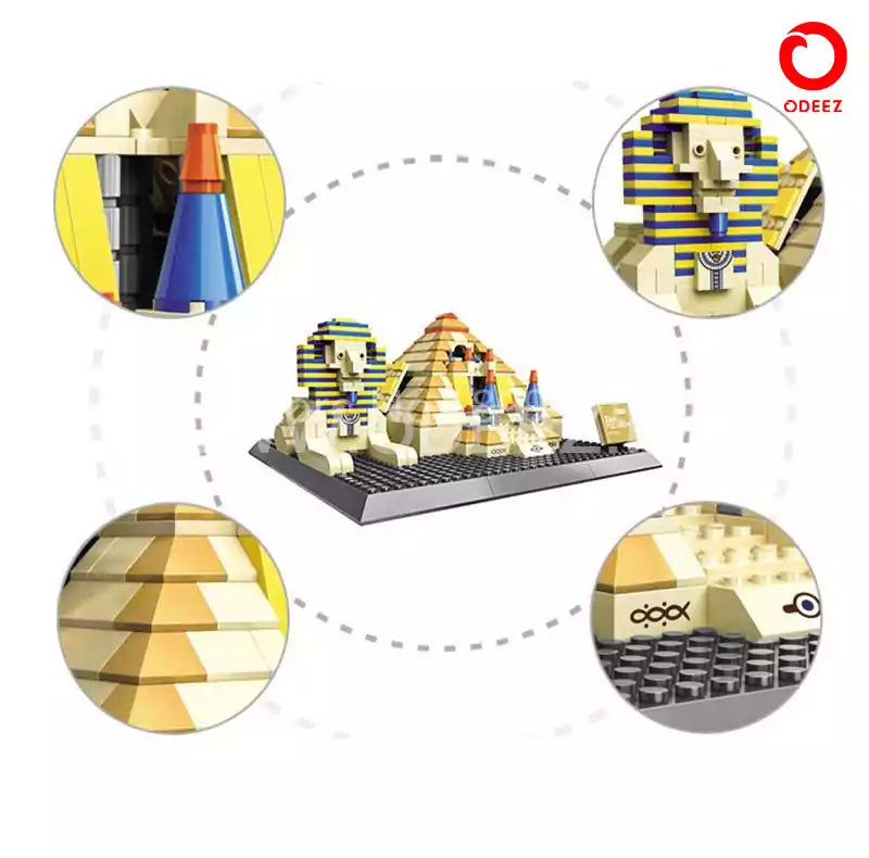 The Great Pyramids Of Giza Construction Building Blocks Model 622 Pieces - 210