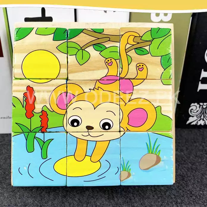 Three Dimensional 6 Sided Block Puzzle Random Character - 031